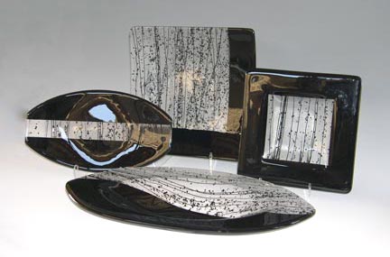 Aspen Set — fused glass by Carole Perry, Laughing Glass Studio