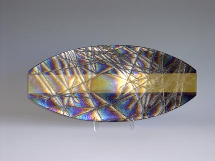 Cowabunga Rainbow Tray — fused glass by Carole Perry, Laughing Glass Studio