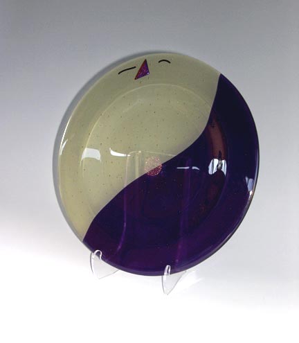 Fused-glass dinnerware plate