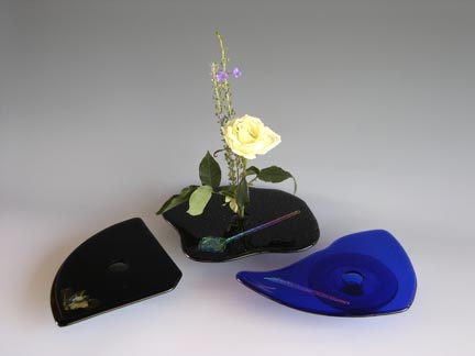 Ikebana — fused glass by Carole Perry, Laughing Glass Studio