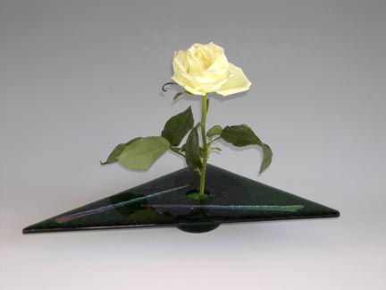 Ikebana — Triangle — fused glass by Carole Perry, Laughing Glass Studio