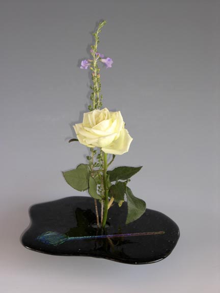 Ikebana Wand — fused glass by Carole Perry, Laughing Glass Studio