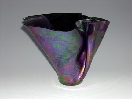Rainbow fused-glass vase