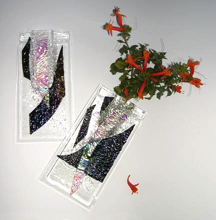 Wallflowers — Clear — fused glass by Carole Perry, Laughing Glass Studio