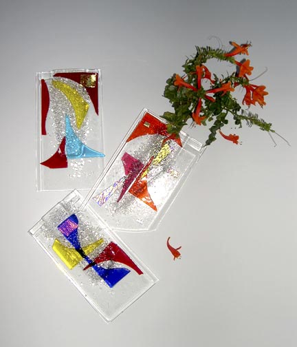 Wallflowers — Clear II — fused glass by Carole Perry, Laughing Glass Studio